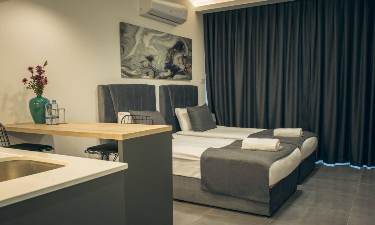 Trikomo Apartment | Delightful Studio Flat Close to the Beach with Shared Pool and Balcony in Iskele, Cyprus