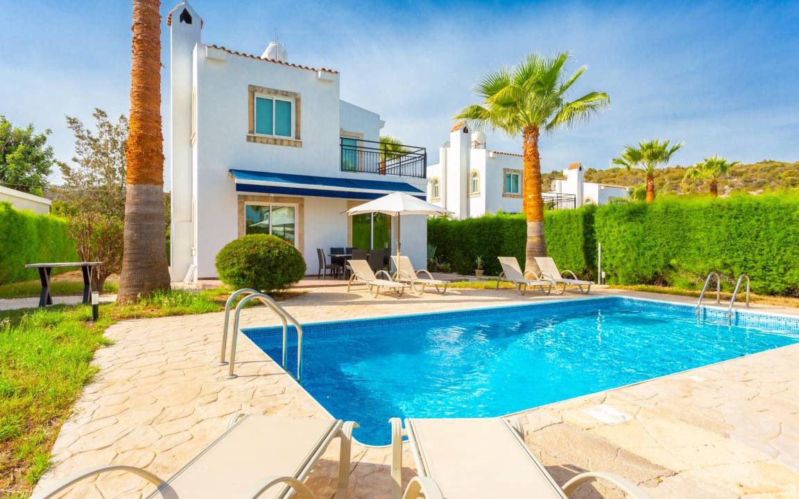 Latchi Villa | Villa Cleopatra: Large Private Pool, Walk to Beach, A/C, WiFi