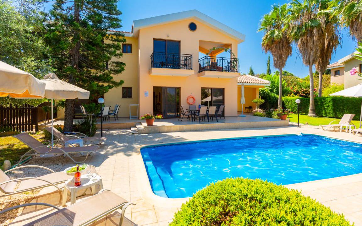 Latchi Villa | Villa Halima Alexandros: Large Private Pool, Walk to Beach, Sea Views, A/C, WiFi