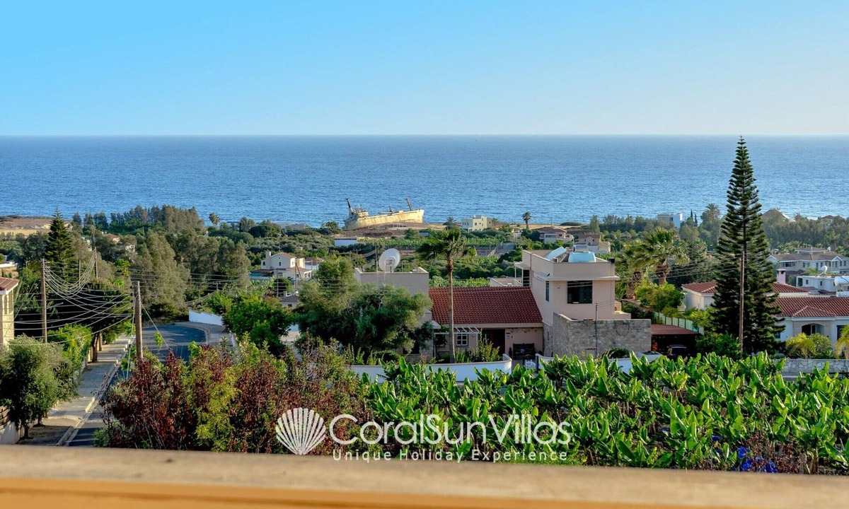 Pegeia Villa | Wonderful Villa. Big pool. Colorful garden, Amazing Sea views, VILLAS for GROUPS