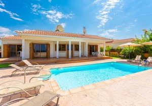 Achilles Beach Villa: Large Private Pool, Walk to Beach, Sea Views, A/C, WiFi, Car Not Required - 2050 in Poli Crysochous