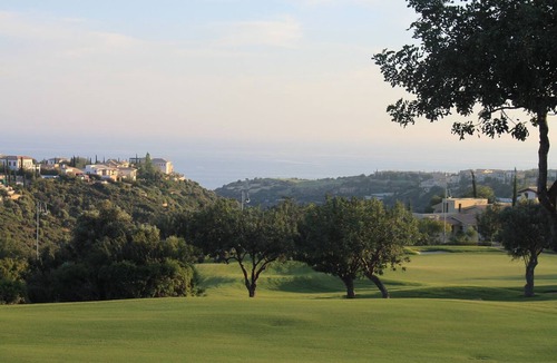 Aphrodite Hills Apartment | Aphrodite Hills Garden Apartment With Panoramic Golf & Sea Views. Free WIFI.