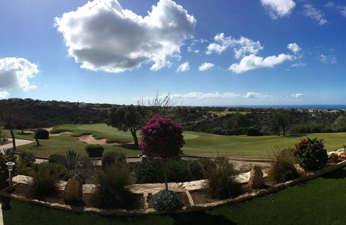 Aphrodite Hills Apartment | Aphrodite Hills Garden Apartment With Panoramic Golf & Sea Views. Free WIFI.
