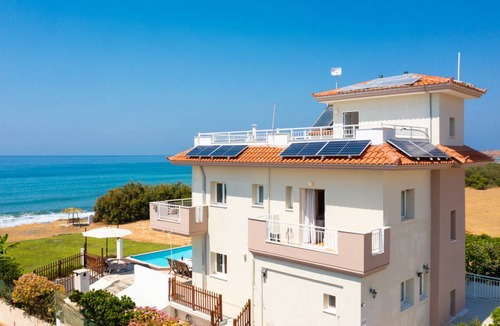 Ayia Marina Chrysochous Villa | Kalisto Beach Villa: Large Private Pool, Walk to Beach, Sea Views, A/C, WiFi