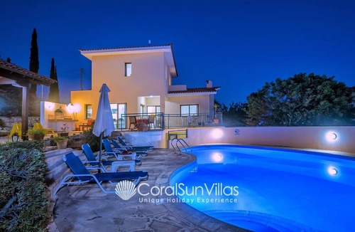Pegeia Villa | Large Pool & Garden, Billiard, Peaceful Area, Near to the Sea, Coral Bay Paphos