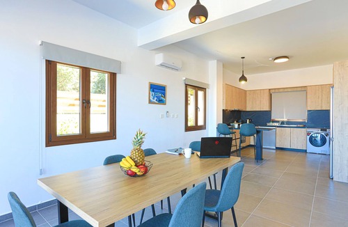 Meladeia Villa | Villa Salina: Modern Holiday Villa, Private Pool, Views, WiFi, A/C