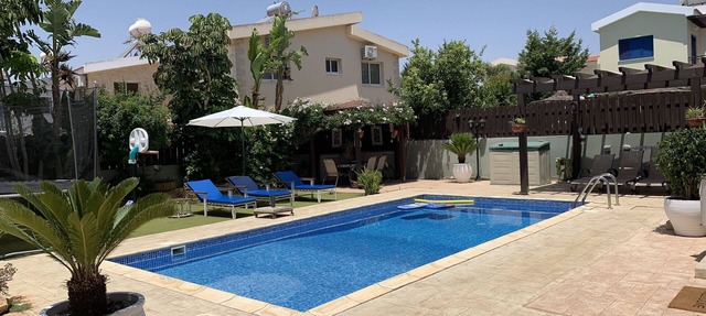A Stunning beach villa with beautiful gardens, private beach and private pool! in Ayia Thekla