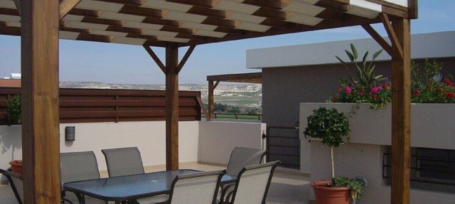 Beautiful 3 bedroom penthouse with private roof garden, mountain & sea views in Larnaca