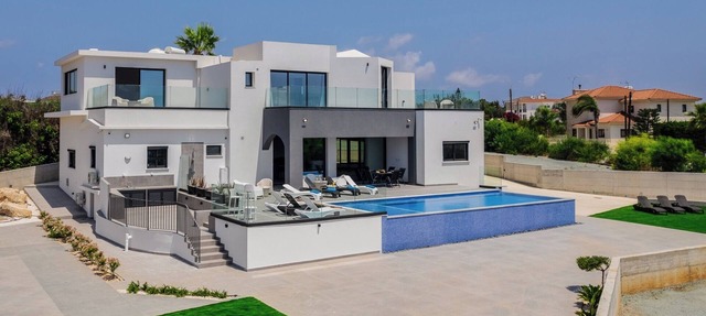 Luxury 7-bedroom villa with panoramic sea view & saltwater pool! in Agia Napa