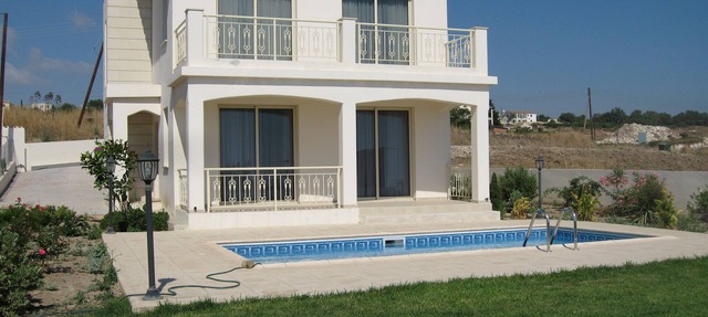 Luxury villa on mountainside with sea views and private pool & garden in Kathikas