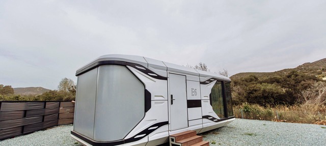 Space shuttle around mountains - Geometry Park in Agios Theodoros