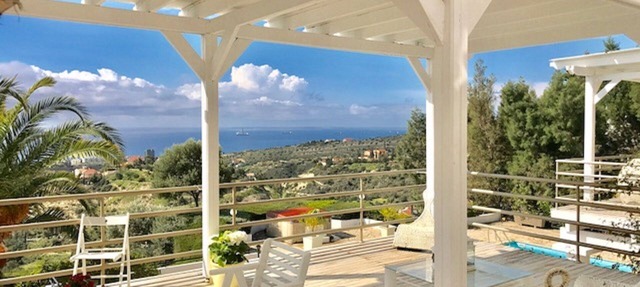 Spectacular villa overlooking Meditteranean sea with breathtaking sea views in Agios Tychonas Limassol