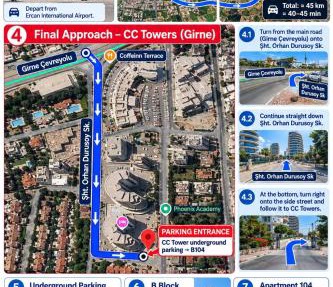 Girne, Geniş Teraslı Modern Daire in Larnaca